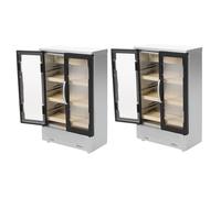 KOMBIUDA 2 Pièces Mini Fridge Toy Double Door Miniature Dollhouse Refrigerator for Pretend Play and Role-Playing Accessories