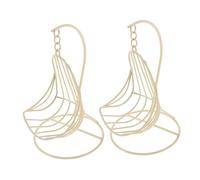 KOMBIUDA 2 Pièces Miniature Iron Hanging Swing Chair Mini Furniture Decoration for Dollhouse Living Tiny House DIY Scenery Props in Off