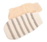 KOMBIUDA 2 Pièces Mitaines Exfoliantes Doubles Face Lin Pour Bain Et Douche Résistantes Et Ergonomiques Lot Pour Soin Peau Dégraissant Et Nettoyage En Profondeur