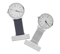 KOMBIUDA 2 Pièces Montre Infirmière pour Médecin Lot de Portable et Décorative Montre Simple et Style Argenté et Bleu