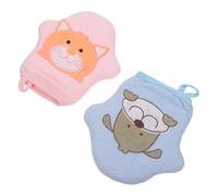 KOMBIUDA 2 Pièces Moufle De Bain Pour Garçon Fille Lot De Serviette Exfoliante Moufle De Douche Motifs Étoile Forme Accrocher Au Mur Léger Et Portable