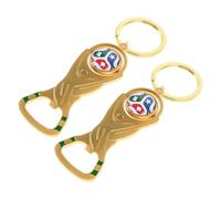 KOMBIUDA 2 Pièces Porte-clés Football avec Ouvre-bouteille Multifonction Pendentif à Dos Soccer pour Fans Souvenir Usa Canada Mexique