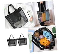 KOMBIUDA 2 pièces Sac Filet de Plage et Maille Au et Facile à Nettoyer Grand Format pour Serviettes Cosmétiques et Accessoires de Bain Sac à Main Simple et Confortable pour Femmes