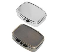 KOMBIUDA 2 Pièces Small Metal Pill Organizer With Rounded Corners Portable Pocket Pill Case For Daily Medicine Storage And Travel