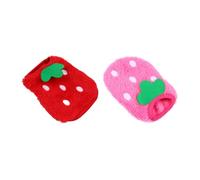 KOMBIUDA 2 pièces Vêtements Hiver pour Chiot Petit Chien Costume Fraise Respirant Manteau Chaud pour Animaux Facile à Enfiler Design Original