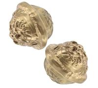 KOMBIUDA 2 Pièces Walnut-shaped Brass Hand Exercise Balls Ergonomic Finger Dexterity And Forearm Strengthener For Elderly With Artistic Engraving And Solid Grip