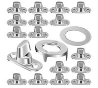 KOMBIUDA 20 Jeux d'Attaches Quart de Tour pour Bâche en Métal Vis de Fixation Tournantes pour Caravanes Bateaux et Camping-Cars Lot de 20 sets de Pièces Résistantes et Compatibles pour
