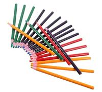 KOMBIUDA 20 Pièces Crayon de Cire Crayon Gras en Bois, 2 Fonctions à Tirer Décoller, pour Papier et Tissu, Dessin et Marquage Industriel