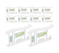 KOMBIUDA 20 Pièces Miniature Bus Stop Model for Dollhouse Urban Layouts Realistic Railway Station Ornament in Plastic for Scenic and Railway Displays