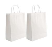 KOMBIUDA 25 Pièces Sachet Papier Kraft avec Poignées Lot de Blancs pour Anniversaire Graduation de Noël Courses de Durable