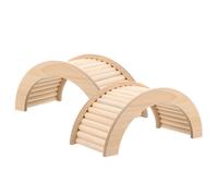 KOMBIUDA 2pcs Jouets en Bois Naturel D'arche pour Cage de Petits Animaux, Hamsters et Cobayes, Favorisant Morsure Sûre et Comportements Naturels