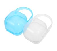KOMBIUDA 2pièces Boîte à Sucette Portable Pp Étui De Protection Pour Sucettes Garçon Fille Antipoussière Pratique Et Compact Bleu Et Blanc Pour Voyage Et Rangement
