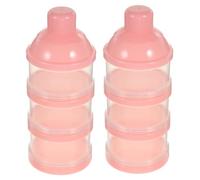 KOMBIUDA 2pièces Boîte Doseuse De Lait Poudre Empilable Conteneur Pratique Et Étanche Pour Bébés Rangement Alimentaire Portable Transparent