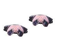 KOMBIUDA 2pièces De Sommeil Forme De Chien Pug Cache-oeil Amusant Et Pour Siestes Relaxation Et Voyage