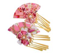 KOMBIUDA 2pièces Épingles à Cheveux Japonaises Traditionnelles Avec Fleurs De Cerisier Accessoires De Cheveux Pour Kimono De Style Ancien Pour Femmes Et Mariées