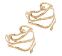 KOMBIUDA 2pièces Manchette Serpent Ajustable Lot de Bracelets de Bras Ouverts Bijou de Mode pour Femme