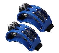 KOMBIUDA 2Pièces Tambourin à Pied de Jingle Éducation Musicale pour Fêtes et Concerts Développe Rythme et Écoute