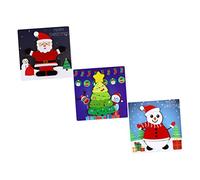 KOMBIUDA 3 Ensembles Puzzle Éducatif Bois de Noël pour Garçon Fille Ans Montessori Dapprentissage avec Dessins Festifs Sapin Père Noël et Bonhomme de Jeu Déveil Parental et Garçon Fille