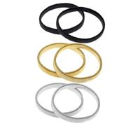 KOMBIUDA 3 paires Bracelet Élastique Métal Anti-dérapant pour Manches Chemise Homme Réglable et Léger Noir Argent Or Soutien Brassards Manchettes Fiables