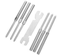 KOMBIUDA 3 paires Kit Tirefonds Inox pour Câble de Garde-corps Pouce Vis à Filetage Gauche et Droit pour Installation Simple et Sécurisée sur Poteaux Bois