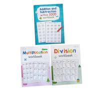 KOMBIUDA 3 pièces Cahier Exercices Mathématiques pour Garçon Fille Multiplication et Division avec Niveaux de Difficulté pour Pratique Maison Classe ou Voyage