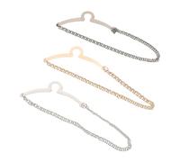 KOMBIUDA 3 Pièces Clips de Chaîne de Cravate Cuivre Pince U-forme pour Hommes Accessoires Costume Mariage Affaires