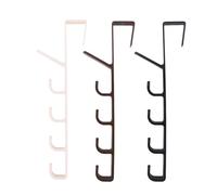 KOMBIUDA 3 pièces Crochet Porte-serviettes Abs Résine Sections Sans Perçage Porte-manteau Suspendu Multifonction pour Salles de Bain Chambres et Bureaux Compatible Standard Noir Café Blanc