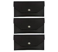 KOMBIUDA 3 Pièces Minimalist PU Leather Money Pouch for Women Long Wallet with Snap Button Budget Envelope Organizer for Cash Receipts and Small Valuables Pure