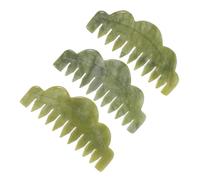 KOMBIUDA 3 Pièces Peigne de Massage Jade Outil Multifonction pour Soin Du Massage Facial et Démêlage Accessoire de Pratique et pour Voyager