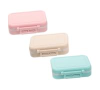 KOMBIUDA 3 pièces Pilulier Voyage Étanche PC et Paille de Blé Boîte à Pilules Portable Compartimentée Organisateur Détachable pour Rangement Pratique et pour de Poche