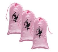 KOMBIUDA 3 Pièces Sac de Danse Ballet Satin avec Cordon Pochettes Souples pour Chaussures de Danse Sac de Rangement pour Femmes et