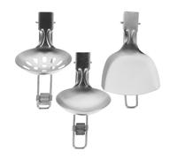 KOMBIUDA 3 Pièces Set de Ustensiles de Cuisine de Camping Acier Inoxydable Spatule Pliable Multifonction Cuillère à Soupe et Écumoire Ustensiles de Voyage pour Cuisine Plein Air et Pique