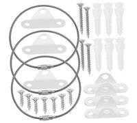 KOMBIUDA 3ensembles Sangles Anti-basculement Meubles Kit Ancrage Mural Garçon Fille Sécurité Protection Basculement Meuble Salon Bureaux Cabinets Blanc Avec Câble Inox