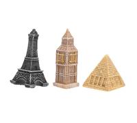 KOMBIUDA 3pièces Tour Eiffel Miniature Pyramide Égyptienne Statue De Monument Modélisme Décor De Bureau Ornements De Figurine Miniature Accessoires De Train