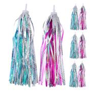 KOMBIUDA 4 Paires Banderoles de Guidon Vélo Garçon Fille Rubans Colorés Brillants Compatibles pour Vélos Tricycles et Scooters Matériau Doux et Sécurisé Décoration Festive pour Filles et