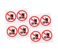 KOMBIUDA 4 Pièces Autocollants interdits de manger ou de boire étiquettes d'avertissement de nourriture signe autocollant Aucun signe de consommation drôle PVC auto-adhésif