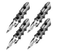 KOMBIUDA 4 Pièces Bague Longue Gothique Punk Anneaux Articulés Doigts Pleins pour Costume Halloween Cosplay Unisexe