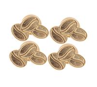 KOMBIUDA 4 pièces Broche Grain Café Alliage Épingle Boutonnière pour Chemise Badge Bijoux pour Accessoires Veste Jean et Café