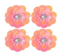 KOMBIUDA 4 Pièces Charms Décoration Chaussures Fleur Rose Pailletée Brillante pour Lacets Sneakers et Accessoires DIY