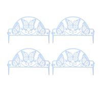 KOMBIUDA 4 Pièces Clôture de Patio en Plastique Blanc, Ornement Élégant et Classique pour Jardin ou Patio, Bordure Décorative Simple et Résistante
