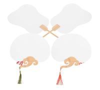 KOMBIUDA 4 Pièces Éventails à Main Papier Épais DIY Lot de Ventilateurs Chinois Personnalisables pour Mariage Décoration et Cadeau Créatif Couleur Aléatoire