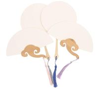 KOMBIUDA 4 pièces Éventails Papier Vide DIY de Éventails pour Garçon Fille à Peindre pour Décoration Maison Accessoires de Bricolage Colorés pour Mariages et Performances Couleur Aléatoire