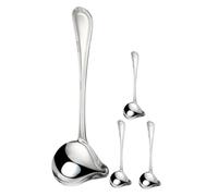 KOMBIUDA 4 Pièces Louche à Sauce Inox avec Bec Verseur Canard Cuillère de Service Longue Poignée pour Sauces et Jus Facile à Nettoyer et Précise pour Cuisine Domestique et Professionnelle