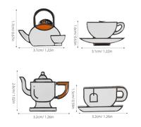 KOMBIUDA 4 Pièces Pin Émaillé Théières et Tasses à Thé Broches pour Sac Veste et Chapeau Accessoires Esthétiques pour Femmes Fans de Café et Thé