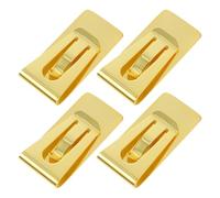 KOMBIUDA 4 Pièces Pinces à Billets Acier Inoxydable Doré Clip Porte-Cartes Minimaliste et Portefeuille Fin pour Hommes Organiseur Métallique pour Billets et Cartes de Visite