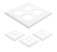KOMBIUDA 4 Pièces Plaque Murale Électrique Couvercles de Prise et Interrupteur Modernes Polycarbonate Chaleur pour Intérieur Résidentiel et Commercial