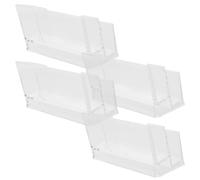 KOMBIUDA 4 Pièces Présentoir Transparent en Acrylique à Compartiments | Surface Lisse, Structure Stable et Résistante aux Rayures, pour Cartes de Fidélité et Rendez-vous, Bureau ou Comptoir