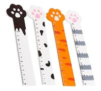 KOMBIUDA 4 Pièces Règle Chat 15cm en Bois, Droite, Créative, pour Étudiants | Fournitures Scolaires Portables, Forme de Chat, Usage t École, pour Lecteurs et Écrivains