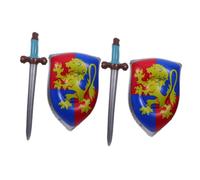 KOMBIUDA 4 Pièces Set de Jouets Gonflables pour Garçon Fille Pirate Bleue et Bouclier Viking PVC Accessoires de Fête Gonflables pour Cosplay et