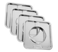KOMBIUDA 4pièces Plateau Récupérateur Huile Pour Cuisinière à Gaz Protège-brûleur Amovible Facile à Nettoyer Et Pour Éviter Éclaboussures Huile